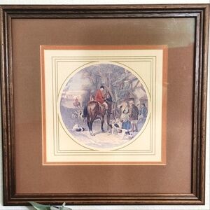 "The Return Home" Vintage English Fox Hunting Wood Framed Print